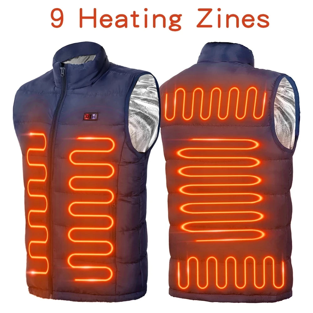 9-Zone USB Heated Vest – Unisex Winter Layer